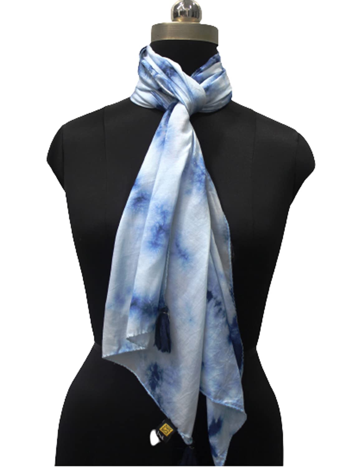 DESI BUTIK Alluring Muslin Tie-Dye Printed Dark Blue Everyday Light-weight Scarves/Stoles for Women SCARF101