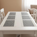 YELONA Placemats Set of 6, Heat-Resistant Woven Vinyl Table Mats, Non-Slip & Washable Dining Tablemats for Kitchen & Dinner Decor, Anchor Grey (45cm x 30cm) Kafalo