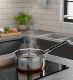 BL Kitchen Mart Copper Bottom Sauce Pan | Stainless Steel Tea & Milk Pan with Lid & Handle | Durable Kitchen Tope | Gas Stove Compatible | 2.5 Litre