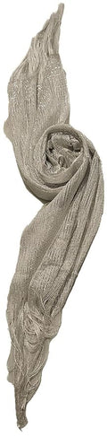 Zen Women's Fashionable Shiny Netted Scarf (Light Silver)