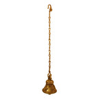 Artvarko Ethnic Handcrafted Engraved Ganesha on Brass Hanging Big Bell with Chain Hanging for Pooja Puja Room Mandir Ghanta Home Entrance Decor