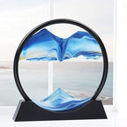 Desidiya® 3D Moving Sand Art Picture Glass Liquid Painting - Natural Landscape Showpiece for Home Decor, Office Desk, Table Decoration, and Antique Gifts