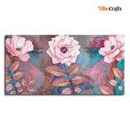 VIBECRAFTS Canvas Paintings for Living Room Drawing Room Modern Pink Rose Canvas Wall Painting Fitted With Wooden Frame For Home | Office | Living Room | Gifts (PTVCH_2560)