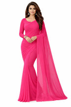 Pink Cotton Saree for Women | Soft Breathable Pure Cotton Saree with Blouse Piece | Lightweight Daily Wear, Office Wear & Casual Ethnic Saree | Summer Friendly Traditional Indian Saree (Pink Saree)