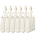 INDIAN DECOR 91950 Canvas Tote Bags,Heavy Duty and Strong ENVIRONMENT FRIENDLY Shopping Grocery Bag Blank Cotton Bags for Decorating Crafts (Beige, 13.6x 15.3) 6 Pack