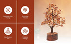 AMOKRI 500 Beads Red Carnelian Crystal Tree, Feng Shui Healing Crystal Bonsai for Positive Energy, Good Luck Decor, Vastu Items, Home Office Decoration, Housewarming, Shop Opening & Spiritual Gift