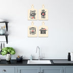 Artvibes Good Food Is Good Mood Printed Wooden Wall Hanging for Kitchen | Cafe | Restaurant | Dining Room | Quotes Decor Item | Wall Poster | Food Quotes Decoration | Gift Items(WH_5610N), Set of 4