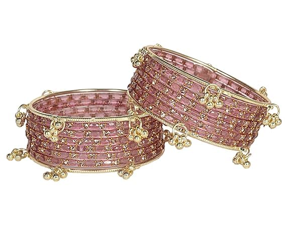 AGPTEK Kashmiri Bangles Bracelet Chudia Set of 16 for Women Bridal Marriage Bride Traditional Wedding Jewelry Indian Ethnic Party Ladies Fashion Bangle Chudia Set Handmade Stylish Bridal Chooda