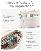 Tote Bag for Women, Lightweight Puffy Tote Bag with Compartments Shoulder Bag Handbag for Travel, Work, Gym, Beige, Standard, Puffy