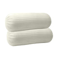 Trance Home Linen 100% Cotton 16x32 inch 200TC Striped Bolster Cover | Round Bed Side Long Bolster Pillow Cover to fit 24 Length 9 Dia | Pack of 2 Bolster Cover only (16x32 inch, Ivory)