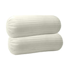 Trance Home Linen 100% Cotton 16x32 inch 200TC Striped Bolster Cover | Round Bed Side Long Bolster Pillow Cover to fit 24 Length 9 Dia | Pack of 2 Bolster Cover only (16x32 inch, Ivory)