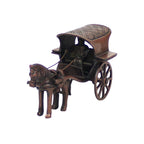 SVARUP Brass Horse Carriage Decorative Showpiece Animal Horse Antique Tanga Cart Home Decor Gift 5 Inch