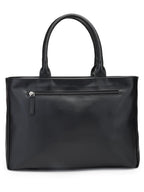 Aquatan Women’s Tote Bag | Vegan Leather Floral Nouveau Canvas Handcrafted Large Side Bag for Office College Travel & Everyday | Stylish and Spacious Carry-All Bag - Black
