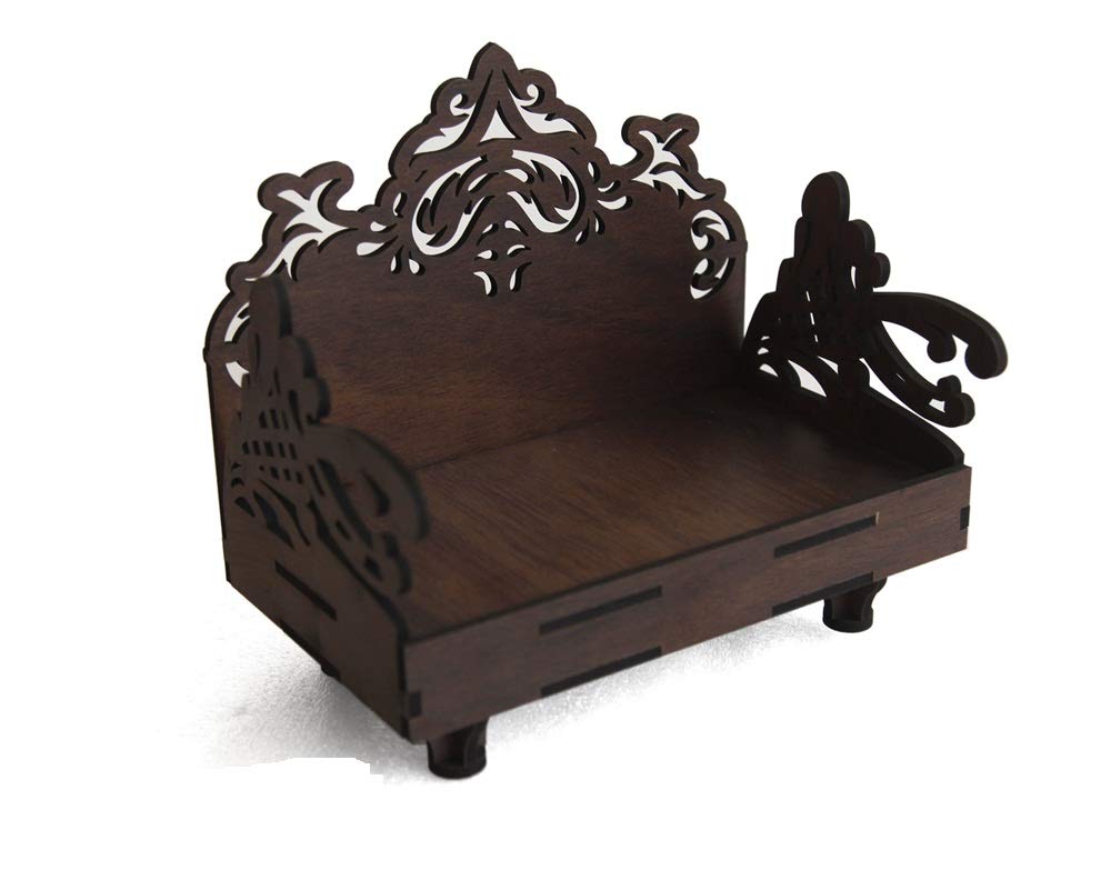 VJ Sons Art and Craft Wooden Temple Beautiful Plywood Mandir Pooja Room Home Decor Office OR Home Temple (Black)
