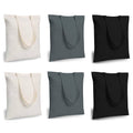 Lify Cotton Canvas Tote Bags Bulk Shopping Bag for Crafts, DIY Reusable Grocery Bag, 14 X 16 Inch – 6 Piece Pack (Black (2Piece)+Off-White (2Piece)+ Grey (2Piece))