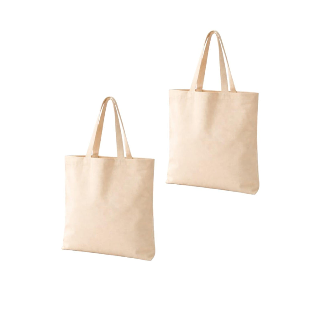 Normal Tote Bag | 100% Cotton Canvas Tote Bags with Long Handles | Reusable Eco-Friendly Shopping & Grocery Bag | Durable Plain Tote Bag for College, Office & School Use (Pack of 2)