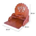 PRIMEFAIR Handmade Beautiful Wooden Temple/Home Temple/Puja Mandir/Wall Hanging and Table Top Home Mandir Temple/Home Art & Craft Engineered Wood Home Wall Temple (BROWN-396)