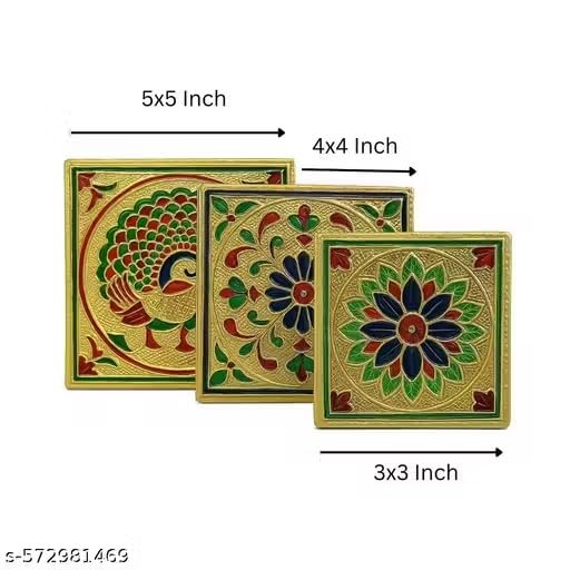 Shubhmangal Decorative Wooden Pooja Chowki for Home Temple HDP034