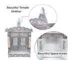 Handicrafts SGR Wooden Pooja Temple for Home, Big Size Designer Puja Mandir with Oxidised Finish, Modern Bhagwan Ghar for Prayer Room & Home Décor, Size 9 x 12 Inches