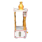 CRAFT TREE Wooden Handpainted Decorative Wall Hanging Single Gumbad Home Temple in White Color