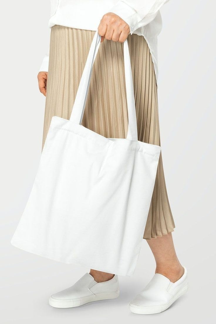 RON Brando Reusable Zipper Tote Bag for Women/Girls | Multipurpose 100% Organic Cotton Printed Tote Bags | Shopping/Grocery Bags | Comfortable for Shoulder Carrying (Tote Bag Multi 6)