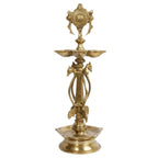 ARTVARKO Big Brass Chakra Villaku Vishnu Chakra Deepam, Diya, Deepa, Traditional Oil Lamp for Pooja, Aarti, Home and Decor 14 Inches