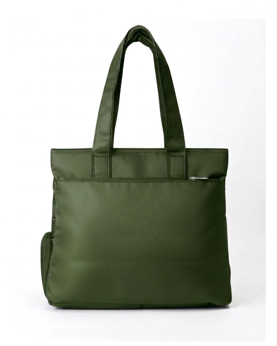 Bag-Age HB50 Tote Bag for Girls & Women | Water-Resistant Office Work Handbag with MultIple Compartments | Work, Travel & Daily Use (Green)