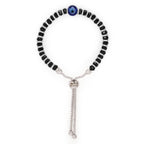Osasbazaar Sterling Silver Nazariya Kadli Bracelet Adjustable with Evil Eye for Boys, Girls, Children, Baby (Black) - 90%-92.5% Purity Cerified.