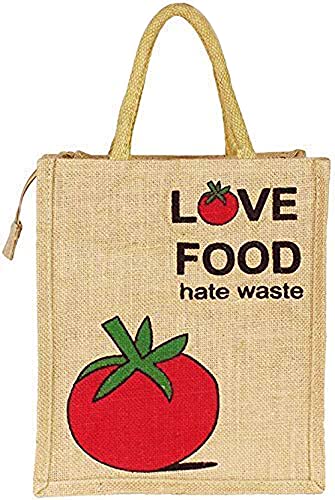 Unisex-adult Zyra Fashion Jute Bag Tiffin Bag Multi Purpose Casual Tote Bag Handbag Medium Size (L-11''*W10''*H5'' Inches, Beige