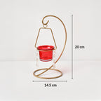 MARKET 99 Hanging T-Light Holder | Gold Metal Spiral S-Shape with Crystal Moon Design | Elegant Tealight Candle Holder for Home, Xmas & Christmas Décor, Balcony, Living Room & Festive Decoration