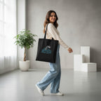 DANIOO DON'T WORRY WE CARRY Cotton Canvas Tote Bags for Women, Multipurpose Handbags for Women and Girls with Zipper and Pocket for Travel, Shopping | Hand Bag | College Tote Bags (Black)