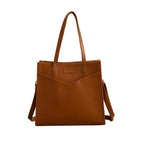 Urban Space Vegan Leather Women Tote Bag with Laptop compartment, Handbag for Work, Ladies purse, Stylish Shoulder Bag, Laptop ipad Tote Bags For Office Use, Gift for Women (Adele Tan)