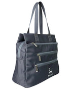 Bag-Age HB49 Multi-Pocket Tote Bag for Girls & Women, Water-Resistant Shoulder Bag with Umbrella Pocket for Daily Use, Handbag for Office, Travel, Shopping, Everyday Use (Grey)