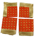 Lakshmi Maa Collection Rumala Sahib Double Set Velvet Orange with Heavy gota & Designer Set of 4 PEC