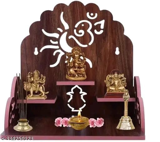 MAHAK MUSKAN ENTERPRISES-Handcrafted Wooden Home and Office Temple | Elegant Pooja Mandir | Decorative Altar for Spiritual Worship