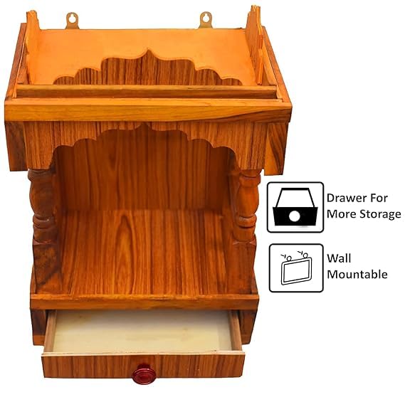 SLPL skylight Wooden Temple Beautiful Plywood Mandir Pooja Room Home Decor Office Or Home Temple size45x30x20cm