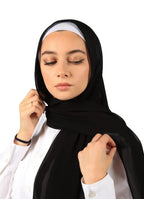 Urshia Malaysian Georgette Hijab/Diamond Georgette Scarf Hijab For Women (Black), For Female