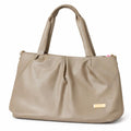 Elegant Green Faux Leather Shoulder Tote Bag for Women | Spacious Handbag with Dual Handles & Gold Accent | Everyday Office, Travel & Casual Use (Gray)
