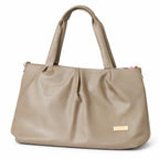 Elegant Green Faux Leather Shoulder Tote Bag for Women | Spacious Handbag with Dual Handles & Gold Accent | Everyday Office, Travel & Casual Use (Gray)