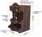 SSI Fully Handmade beautyfull Small Wooden Home and Office Temple/Pooja Mandir Pooja ghar (DRK Brown)