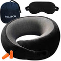 ONTREPID Travel Comfort Kit 3-in-1 – Neck Pillow, Eye Mask & Noise Cancelling Earplugs Set | Ergonomic Travel Pillow for Airplane, Car, Office Nap | Sleep Accessories for Long Flights