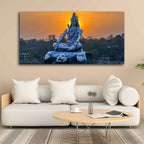 VIBECRAFTS Canvas Paintings for Living Room Drawing Room Spiritual Shiva Statue Canvas Wall Painting Fitted With Wooden Frame For Home | Office | Living Room | Gift (PTVCH_2470)