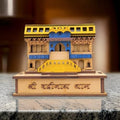 HaridwarDivine Wood 3D Badrinath Temple The Place of Peace in Wood Miniature Small | Hand Crafted Wooden Shri Badrinath Temple for Gifting, ShowPiece, Car Dashboard