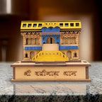 HaridwarDivine Wood 3D Badrinath Temple The Place of Peace in Wood Miniature Small | Hand Crafted Wooden Shri Badrinath Temple for Gifting, ShowPiece, Car Dashboard
