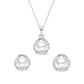 Clara 925 Silver Zuha Freshwater Pearl Pendant Earrings Chain for Women