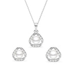 Clara 925 Silver Zuha Freshwater Pearl Pendant Earrings Chain for Women
