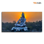 VIBECRAFTS Canvas Paintings for Living Room Drawing Room Spiritual Shiva Statue Canvas Wall Painting Fitted With Wooden Frame For Home | Office | Living Room | Gift (PTVCH_2470)