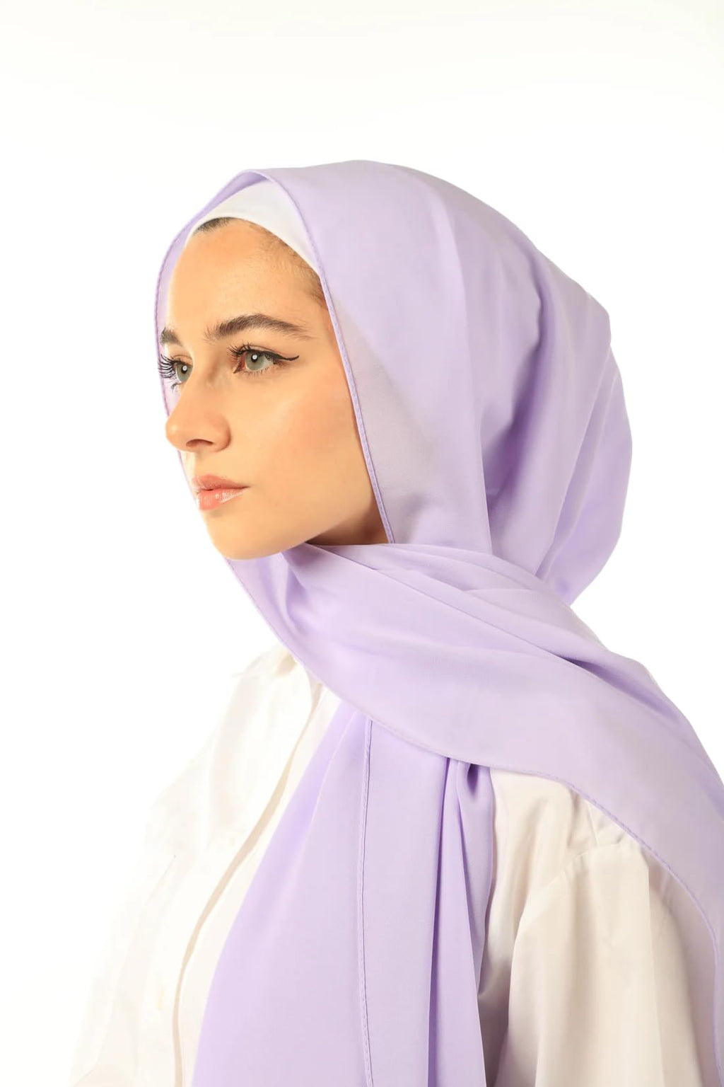 URSHIA MALAYSIAN GEORGETTE HIJAB/DIAMOND GEORGETTE HIJAB FOR WOMEN (LILAC)