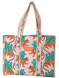 Cotton Tote bag for Women | Shoulder Bag | Reversible Bag | Durable Shopping bag | Reusable Grocery Bags | Eco friendly Bags| Handmade Cotton Bag | Stylish Quilted handBag (Tiger)