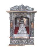 Suhanika Crafters Wooden Pooja Mandir with Copper Aluminum Accents | Big Size Pooja Temple for Home, Office, Pooja Room | Dev Ghar Sagache Mantapa (Small (6X12) INCHES)